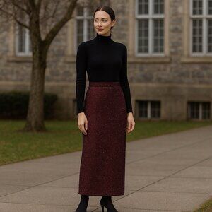 NWT VTG Y2K Beaded Whimsigoth Dark Romantic Vamp Red Black Maxi Skirt Womens 14